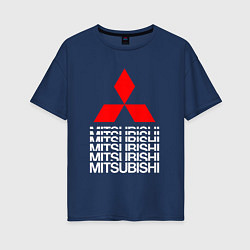 Женская футболка оверсайз MITSUBISHI МИЦУБИСИ МИТСУБИСИ МИЦУБИШИ LOGO STYLE