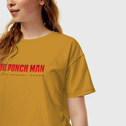 Футболка оверсайз женская One Punch Man a hero nobody knows, цвет: горчичный — фото 2