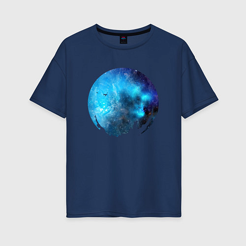 Женская футболка оверсайз КОСМОС 2024 / Тёмно-синий – фото 1