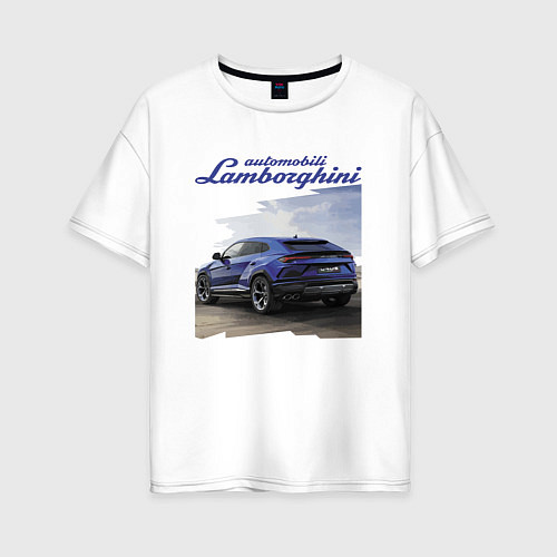 Женская футболка оверсайз Lamborghini Urus Sport / Белый – фото 1