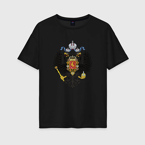 Женская футболка оверсайз Черный орел Российской империи / Черный – фото 1