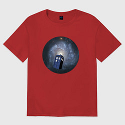 Футболка оверсайз женская Тардис доктора кто, цвет: красный