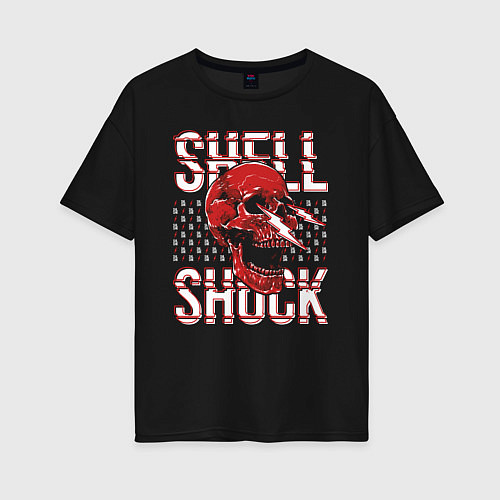 Женская футболка оверсайз SHLSHK Skull Collection / Черный – фото 1