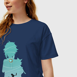 Футболка оверсайз женская Xiao Сяо, цвет: тёмно-синий — фото 2