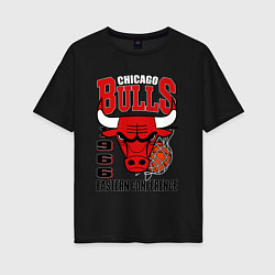 Футболка оверсайз женская Chicago Bulls NBA, цвет: черный