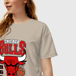 Футболка оверсайз женская Chicago Bulls NBA, цвет: миндальный — фото 2