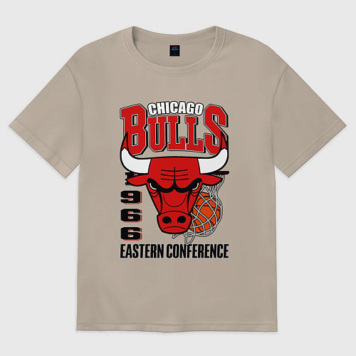 Женская футболка оверсайз Chicago Bulls NBA / Миндальный – фото 1
