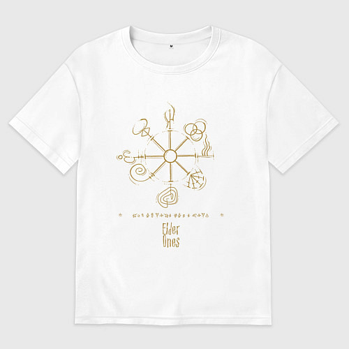 Женская футболка оверсайз Бестиарий Лавкрафта - Старшие Боги / Белый – фото 1