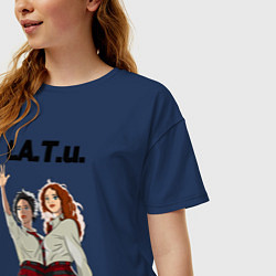 Футболка оверсайз женская T A T u Music band ТАТУ, цвет: тёмно-синий — фото 2