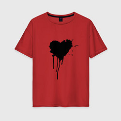 Женская футболка оверсайз День любви сердце