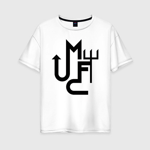 Женская футболка оверсайз Манчестер Юнайтед минимализм / Белый – фото 1