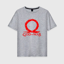 Женская футболка оверсайз GOD OF WAR RED LOGO RAGNAROK