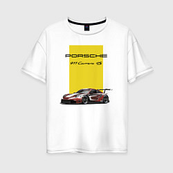 Женская футболка оверсайз Porsche Carrera 4S Motorsport