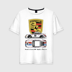Женская футболка оверсайз Porsche 911 Carrera RSR - Daytona 24 Hours 1973 Mo