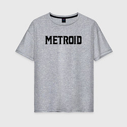 Футболка оверсайз женская Metroid Dread Black Logo, цвет: меланж