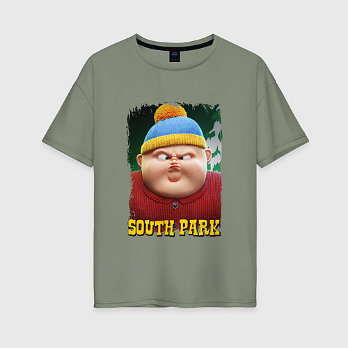 Женская футболка оверсайз Eric Cartman 3D South Park / Авокадо – фото 1