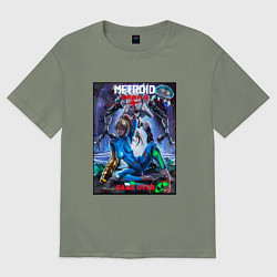 Женская футболка оверсайз Poster Game Over Metroid Dread
