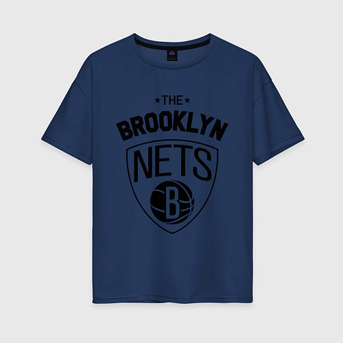 Женская футболка оверсайз The Brooklyn Nets / Тёмно-синий – фото 1