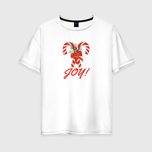 Женская футболка оверсайз New Years sweet Joy / Белый – фото 1