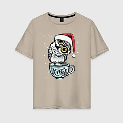 Женская футболка оверсайз X-mas Owl