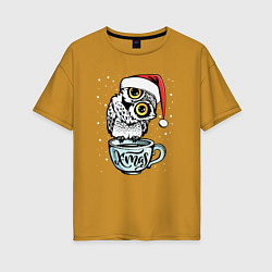 Женская футболка оверсайз X-mas Owl