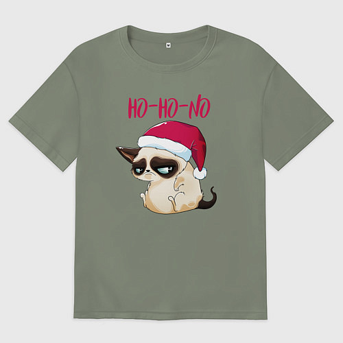 Женская футболка оверсайз Ugly cat Ho-Ho-No / Авокадо – фото 1