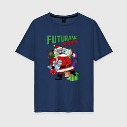 Женская футболка оверсайз Christmas Futurama