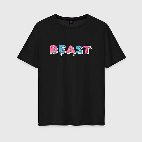 Женская футболка оверсайз Mr Beast - Art 1 / Черный – фото 1
