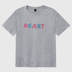 Футболка оверсайз женская Mr Beast - Art 1, цвет: меланж