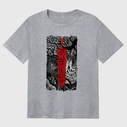 Футболка оверсайз женская BERSERK SWORD БЕРСЕРК МЕЧ, цвет: меланж