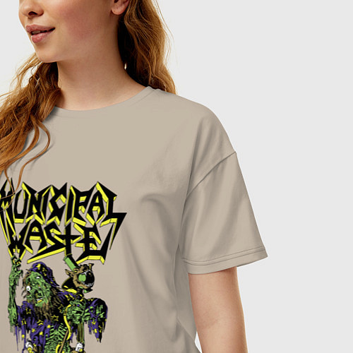 Женская футболка оверсайз Municipal Waste - a witchs Dream / Миндальный – фото 3