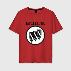 Женская футболка оверсайз Buick Black and White Logo