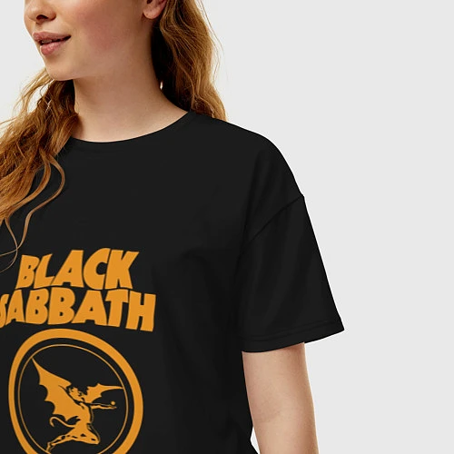 Женская футболка оверсайз Black Sabbath Vol 4 Рок группа / Черный – фото 3