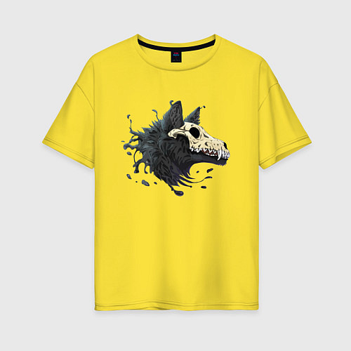 Женская футболка оверсайз Cool wolf / Желтый – фото 1