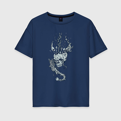 Женская футболка оверсайз Возвращение к корням / Тёмно-синий – фото 1