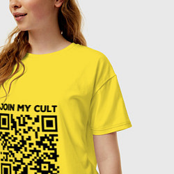 Футболка оверсайз женская Join My Cult, цвет: желтый — фото 2