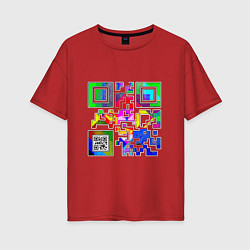 Женская футболка оверсайз Color QR