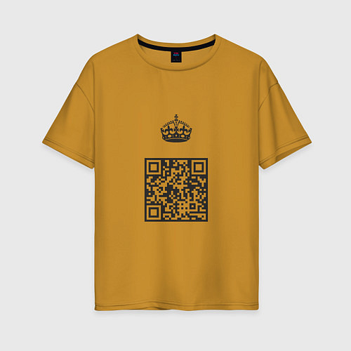 Женская футболка оверсайз QR King / Горчичный – фото 1