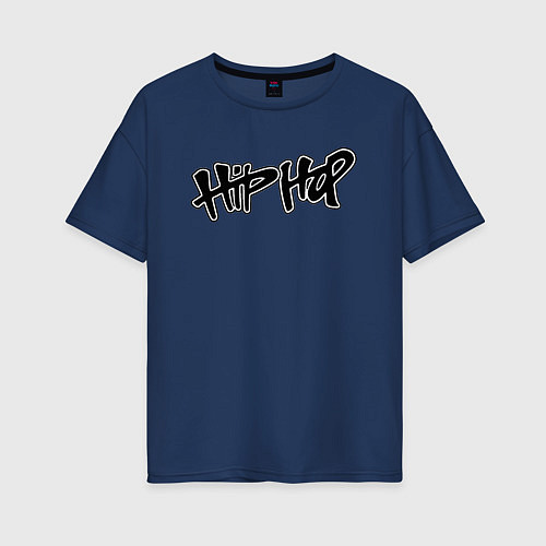 Женская футболка оверсайз HIP-HOP! / Тёмно-синий – фото 1