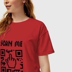 Футболка оверсайз женская Qr-код go away, цвет: красный — фото 2