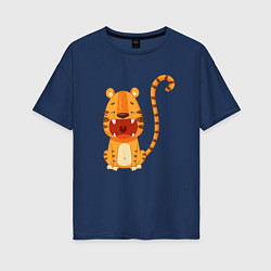 Женская футболка оверсайз Голодный тигр