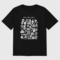 Футболка оверсайз женская Русская культура иконки, цвет: черный