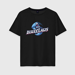 Футболка оверсайз женская Jersey shore Blue claws - baseball team, цвет: черный