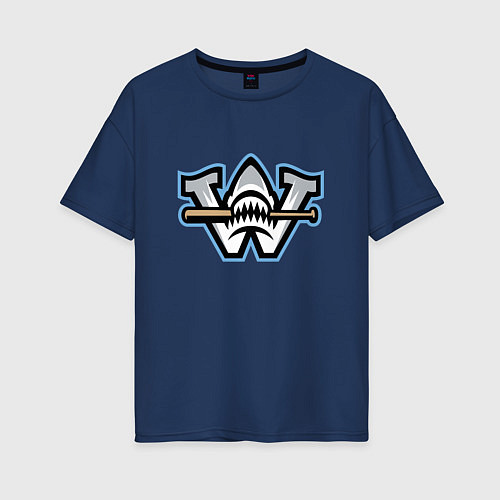 Женская футболка оверсайз Wilmington sharks - baseball team / Тёмно-синий – фото 1