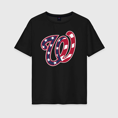 Женская футболка оверсайз Washington Nationals - baseball team / Черный – фото 1