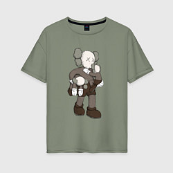 Футболка оверсайз женская KAWS, цвет: авокадо