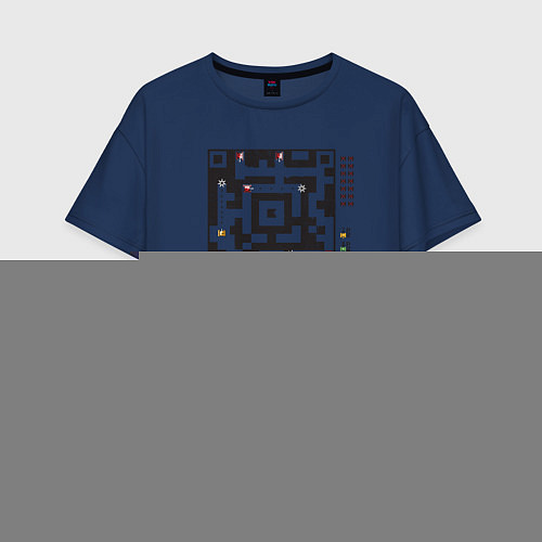 Женская футболка оверсайз Battle Code / Тёмно-синий – фото 1