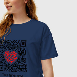 Футболка оверсайз женская QR-Love, цвет: тёмно-синий — фото 2