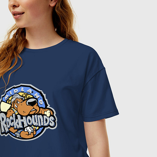 Женская футболка оверсайз Midland Rockhounds - baseball team / Тёмно-синий – фото 3