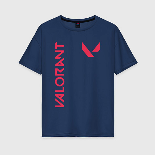 Женская футболка оверсайз Valorant шутер / Тёмно-синий – фото 1